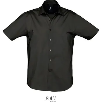 Pánská košile SOL's Collection Košile Broadway, krátký rukáv, elastická COT25703000202-black M Černá