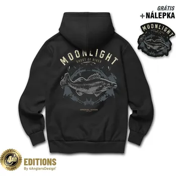 Rybářské oblečení 4ANGLERSDESIGN Mikina Moonlight Ghost Of River - XL