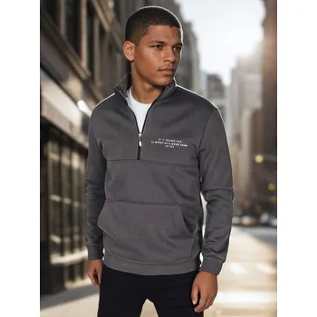 Pánská mikina Pánská mikina s potiskem Dstreet BX5887 Barva: Šedá - tmavě, Velikost: XXL