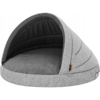 Pelíšek pro psa Doggy psí budka šedá 65 cm x 65 cm