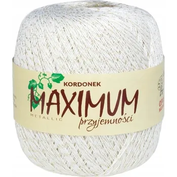 Příze Háčkovací Příze Maximum Opus Metallic Bílo-Zlatý