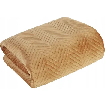 Přehoz na lůžko Přehoz na postel Eurofirany velur 230 cm x 260 cm žlutý