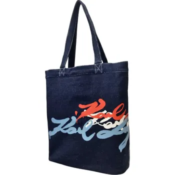 Kabelka Karl Lagerfeld kabelka bavlna modrá