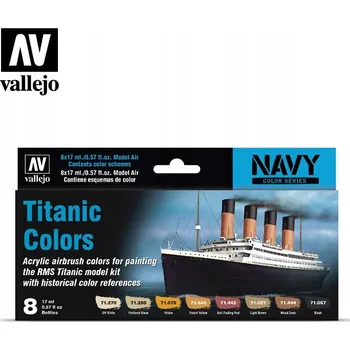 Modelářská barva Sada 8 barev Vallejo Model Air Titanic Colors
