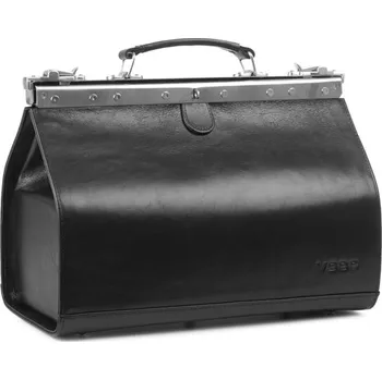 VOOC Menší kožená lékařská prémiová brašna 36cm; černá