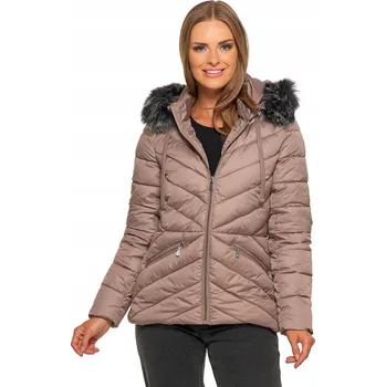 Dámská bunda DÁMSKÁ PROŠÍVANÁ BUNDA s kožešinovou Kapuce Přechodná podzimní bunda MORAJ L