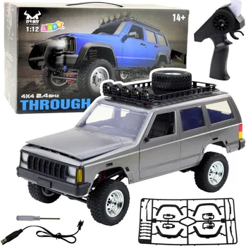 RC model auta Terénní auto na dálkové ovládání 4x4 LED světla 1:12 stříbrné