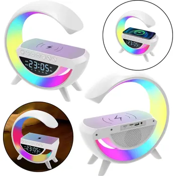 Lampička Noční lampička s budíkem – bezdrátová nabíječka RGB