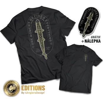 Rybářské oblečení 4ANGLERSDESIGN Tričko One Moment Decides Everything - XL