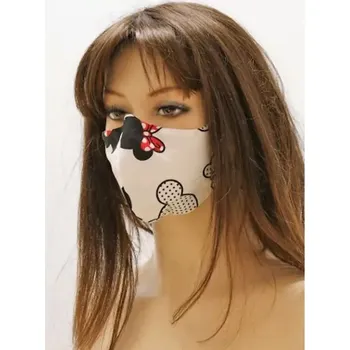 Čepice Dvouvrstvá rouška Minnie - Vestis UNI bílá s potiskem