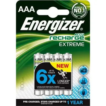 Článková baterie Baterie Energizer nabíjecí AAA HR03/800, 4ks