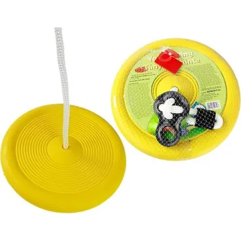 Dětská houpačka Dětská zahradní houpačka talíř průměr 28 cm nosnost 50 kg žlutá