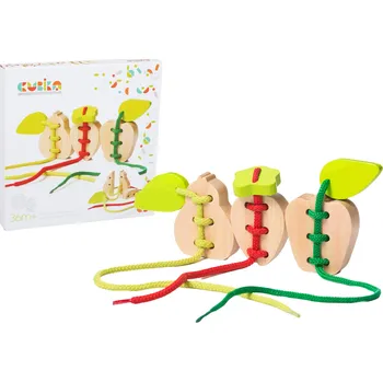 Dřevěná hračka Dřevěná navlékací hračka ovoce – hruška jablko jahoda