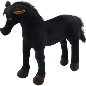 plyšák Plyšový Kůň Mazlíček Maskot Přítulka Černý 40cm x 37cm