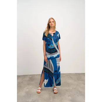 Dámské šaty Dámské elegantní šaty 16421 - Vamp modrá mix S