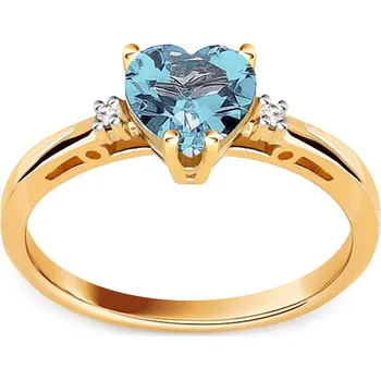 Prsten Prsten s topasovým srdíčkem, 14K BSBR109 + dárkové balení LUXUS zdarma
