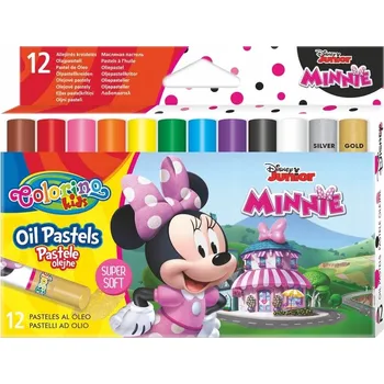 Pastelka PASTELKY Školní pro DĚTI olejové TROJÚHELNÍKOVÉ 12 barev Minnie Mouse Disney
