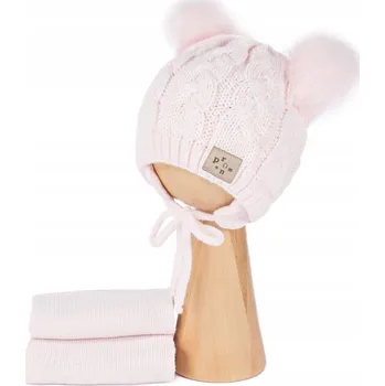 Čepice Čepice pro miminko se šálou, dvě bambule