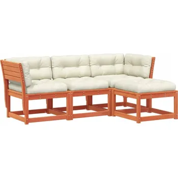 VidaXL 4dílná zahradní sedací souprava s poduškami, masivní borové dřevo