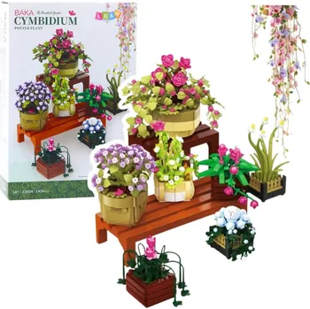 ostatní stavebnice Stavebnice květiny v květináčích – 1446 dílků 7 kusů