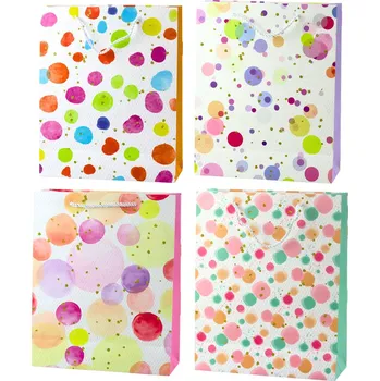 Dárková taška Dárková taška akvarelové tečky – pastelové 32×26×10 cm