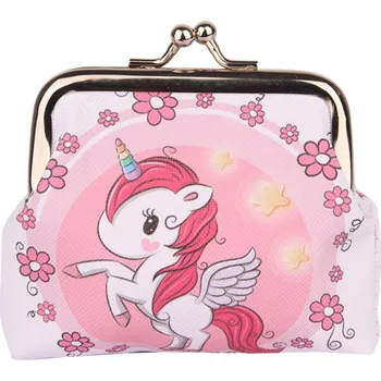 Dětská peněženka jednorožec – s květinami 10x9cm | kovové