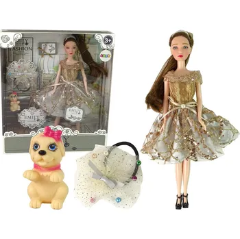 Panenka Panenka Emily s pejskem dlouhé vlasy tiara gumička hnědá