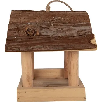 Krmítko pro ptáka Clayre & Eef Přírodní dřevěné závěsné krmítko pro ptáčky - 19*18*19 cm