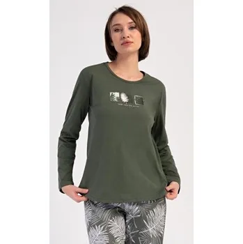 Dámské pyžamo Dámské pyžamo dlouhé Vienetta Secret Barbora khaki M