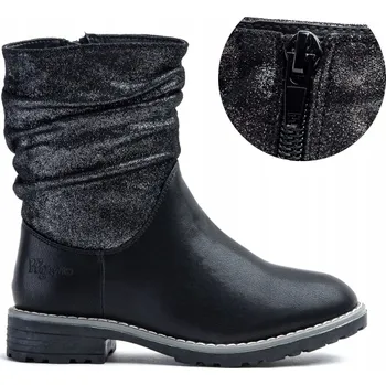 Dámská zimní obuv Kotníkové Boty dívčí roztomilé ZATEPLENÉ kožíšek POSUVNÍK měkké pohodlné Wojtyłko