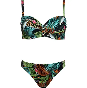 Dámské plavky Dámské dvoudílné plavky S730TA1-1 Tahiti 1 černé s květinovým vzorem - Self 36C