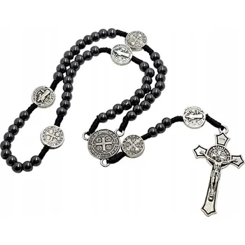 Růženec Hematitový růženec sv. Benedikta M171