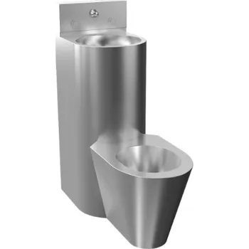 Klozet Antivandalový nerezový set WC Sanela SLWN 38 s umyvadlem rovný