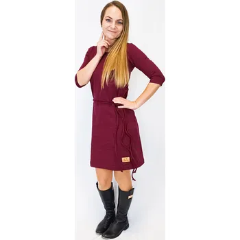 Dámské šaty Kulišárny Šaty/tunika dámská BORDO 3/4 rukáv VELIKOST: 46