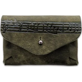 Kožená peněženka s partiturou - zelená