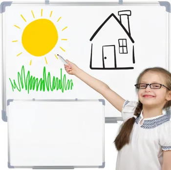 Magnetická tabule na zeď suchostíratelná s hliníkovým rámem 45x60cm bílá