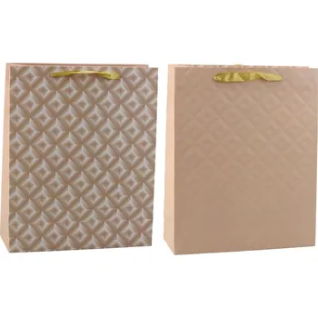 Dárková taška Dárková taška reliéfní 32x26x10 cm – světle béžová