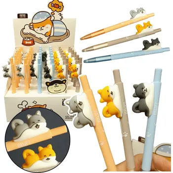 Gelové kuličkové pero s figurkou psa Shiba – modrý inkoust