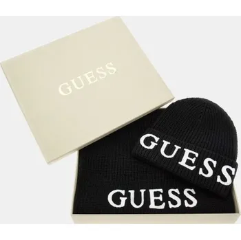 Pokrývka hlavy Guess dámská souprava černá, univerzální velikost