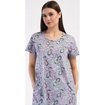 Dámské šaty Dámské domácí šaty s krátkým rukávem Vienetta Secret Mia šedá XXL