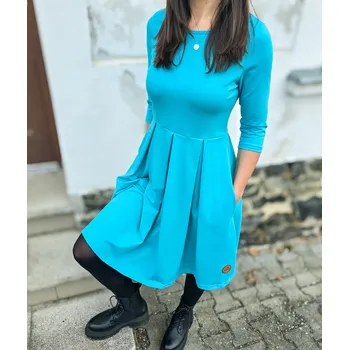 Dámské šaty Kulišárny Šaty ESMÉ tyrkys VELIKOST: 48