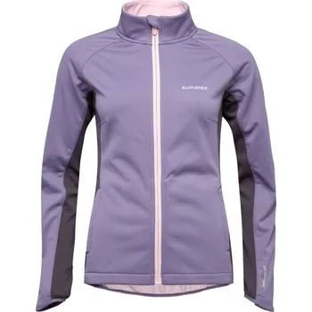 Dámská bunda Dámská větruodolná softshellová bunda Klimatex AKASHA1 NO WIND S Fialová, Tmavě šedá, Stříbrná