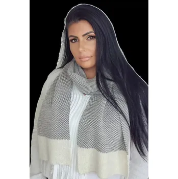 Nákrčník Dámská šála MEGAN šedá-béžová - Kamea UNI šedá s béžovou