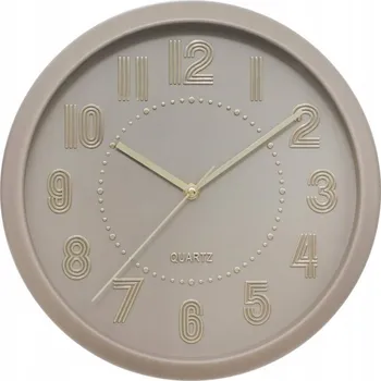Hodiny Nástěnné hodiny PLAST Ø 30,5 cm Arabské číslice 3D béžové