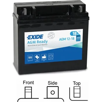 Auto-moto EXIDE AGM naplněná z výroby 12V 18Ah 250A 181x77x167