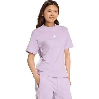 Dámské bavlněné tričko adidas Essentials 3-Stripes světle fialové JX7619 XL