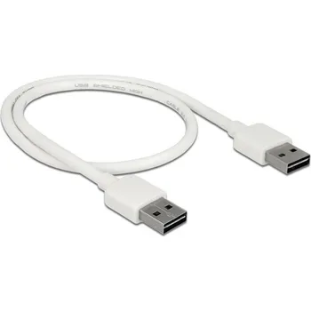 Mobilní telefon Delock USB kabel USB 2.0 USB-A zástrčka, USB-A zástrčka 0.50 m bílá 85192