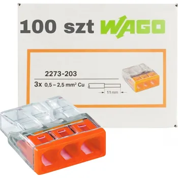 Wago svorka pro dráty trojitá zacvakávací 3x2,5 2273-203 100 ks