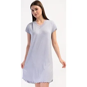Dámská noční košile Dámská noční košile s krátkým rukávem Vločka šedá XL
