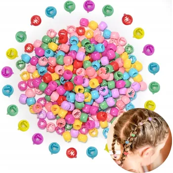 Barevné korálky do vlasů se zapínáním 200 ks